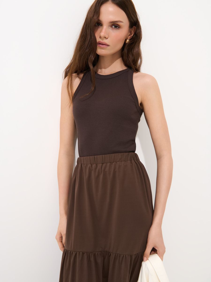 Żółty top z dodatkiem modalu