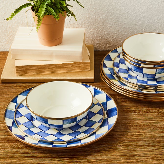 Royal Check Dinnerware 12pc Complete Set