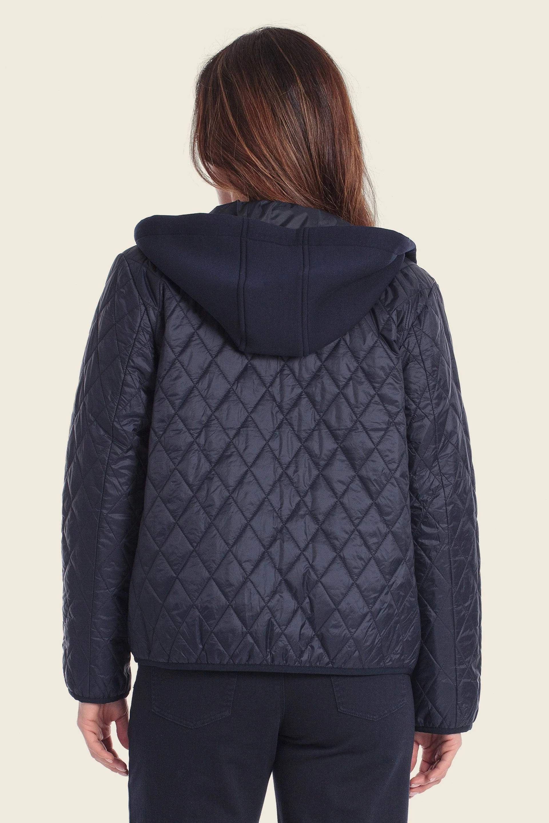 Steppjacke mit Quiltmuster & Kapuze