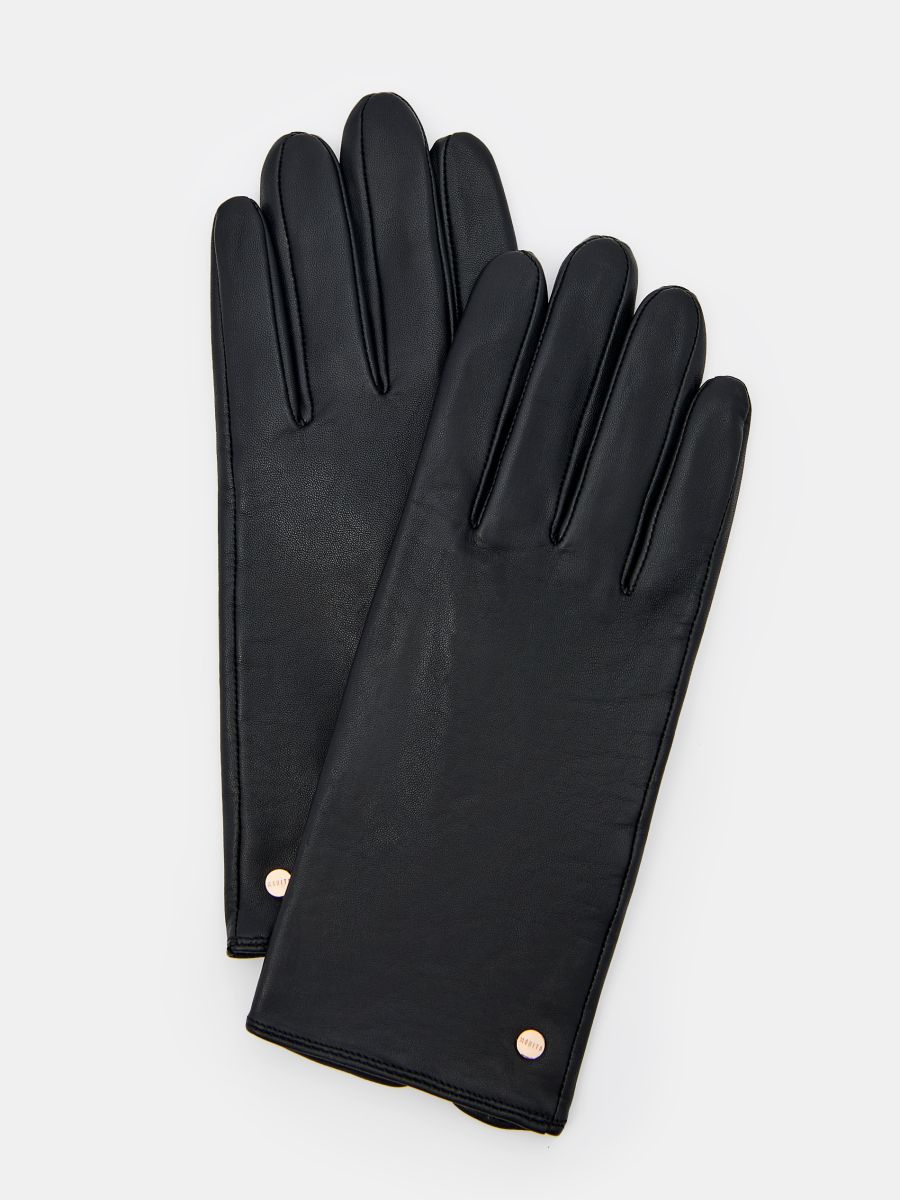 Skórzane czarne rękawiczki