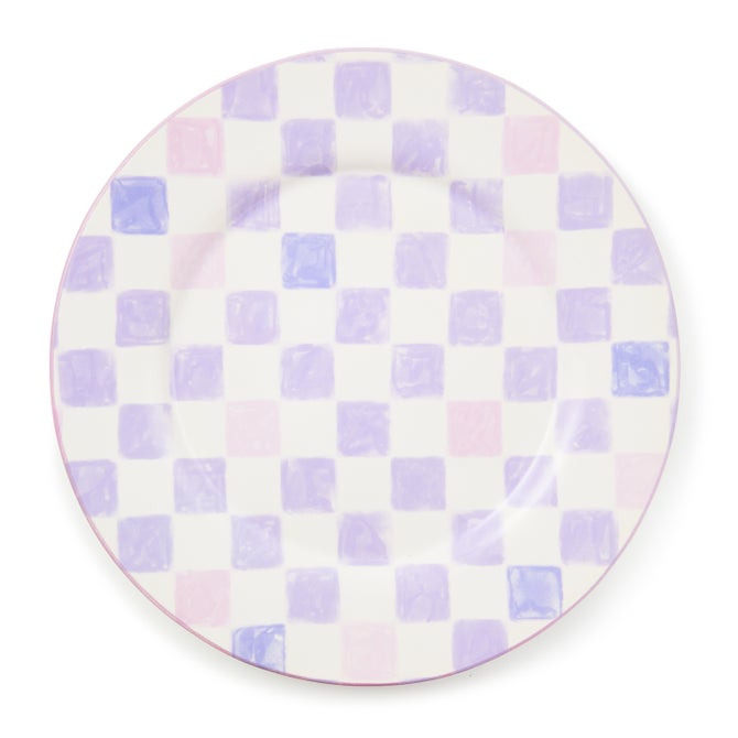 Lilac Check Round Platter
