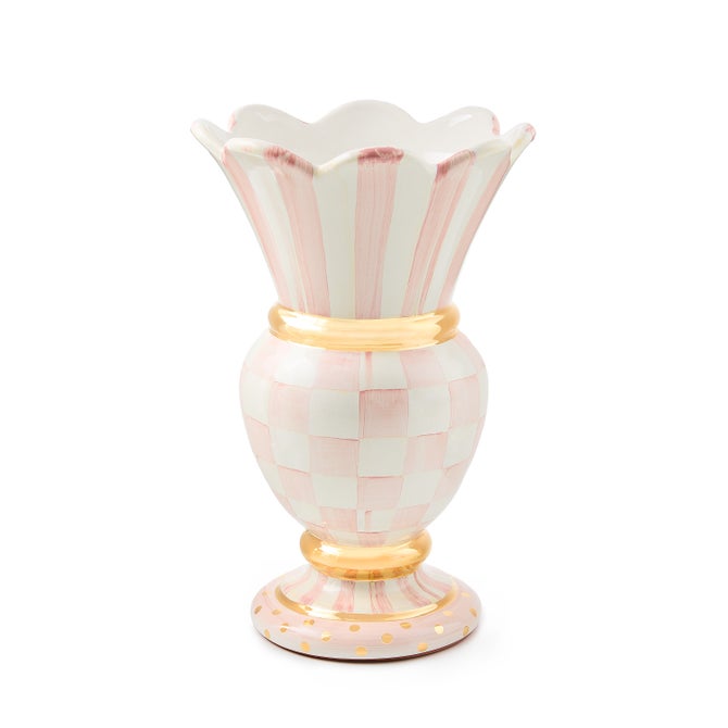 Plum Check Ceramic Great Vase