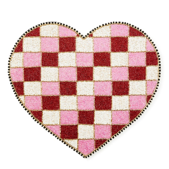 Black and White Check Heart Shaped Placemat