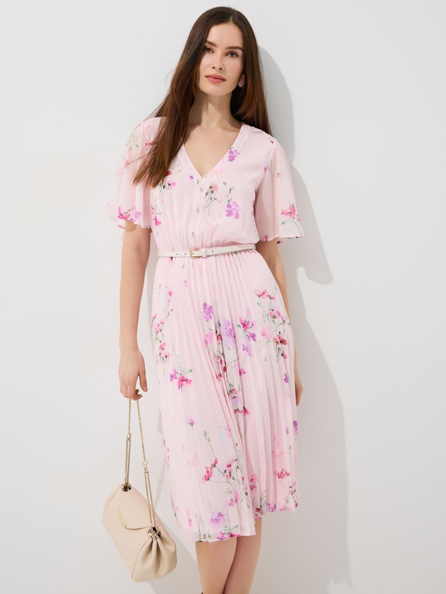 Plisowana sukienka midi