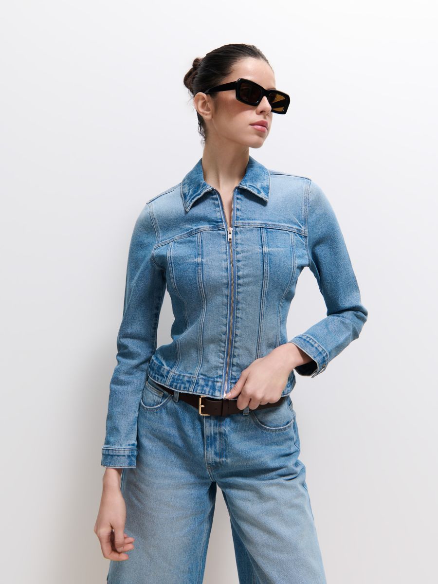 Kurtka jeansowa z zamkiem