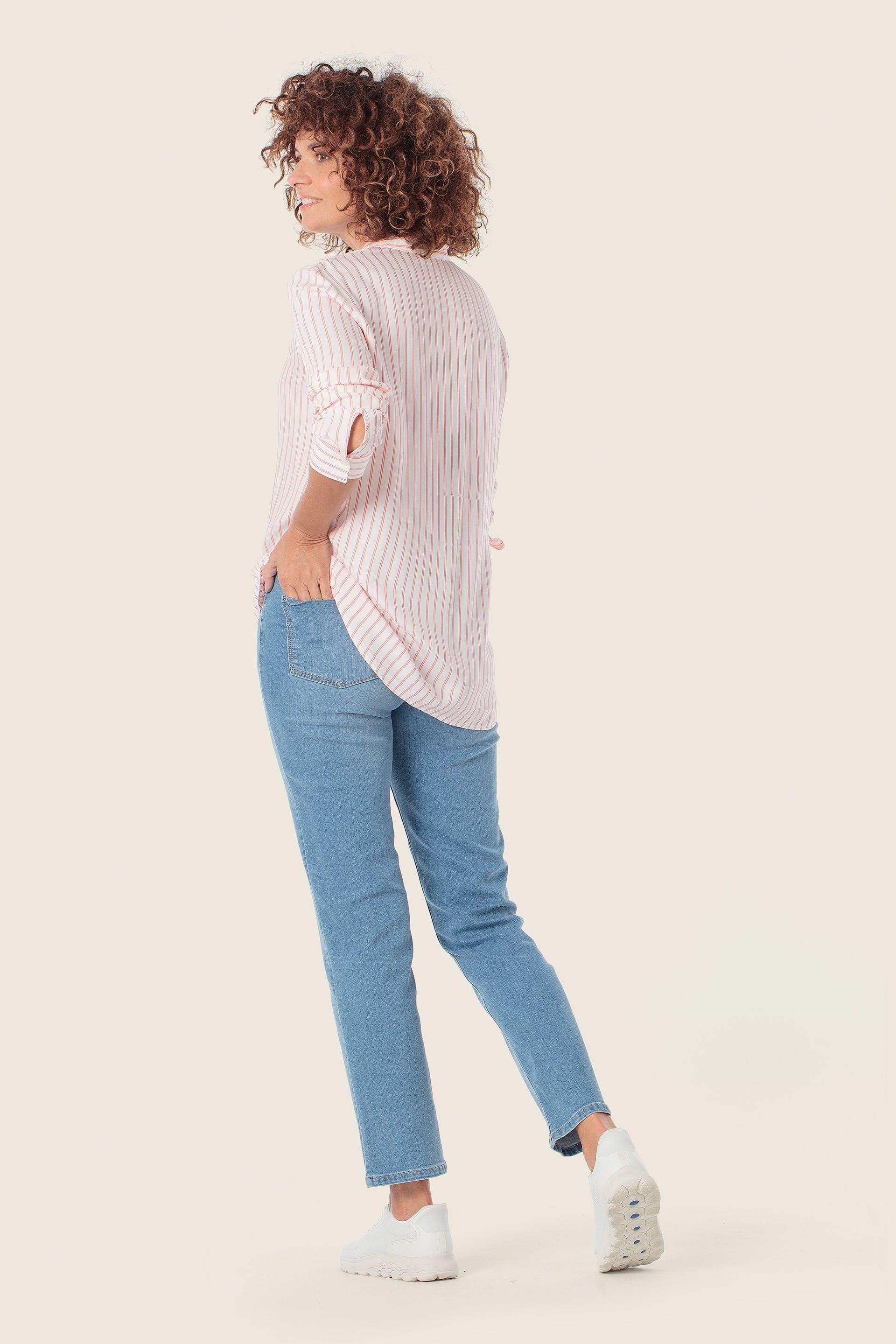 Viskose Bluse mit Streifen