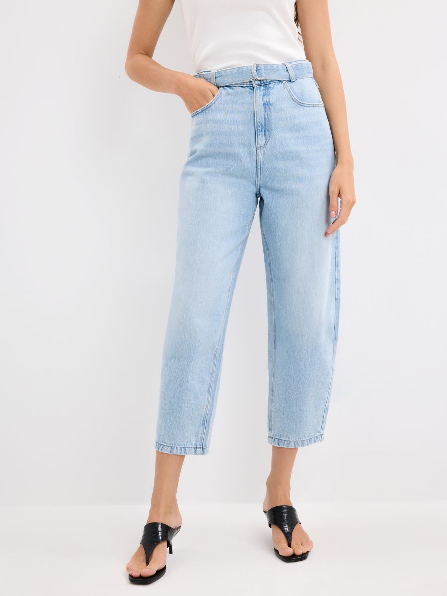 Jeansy balloon z paskiem