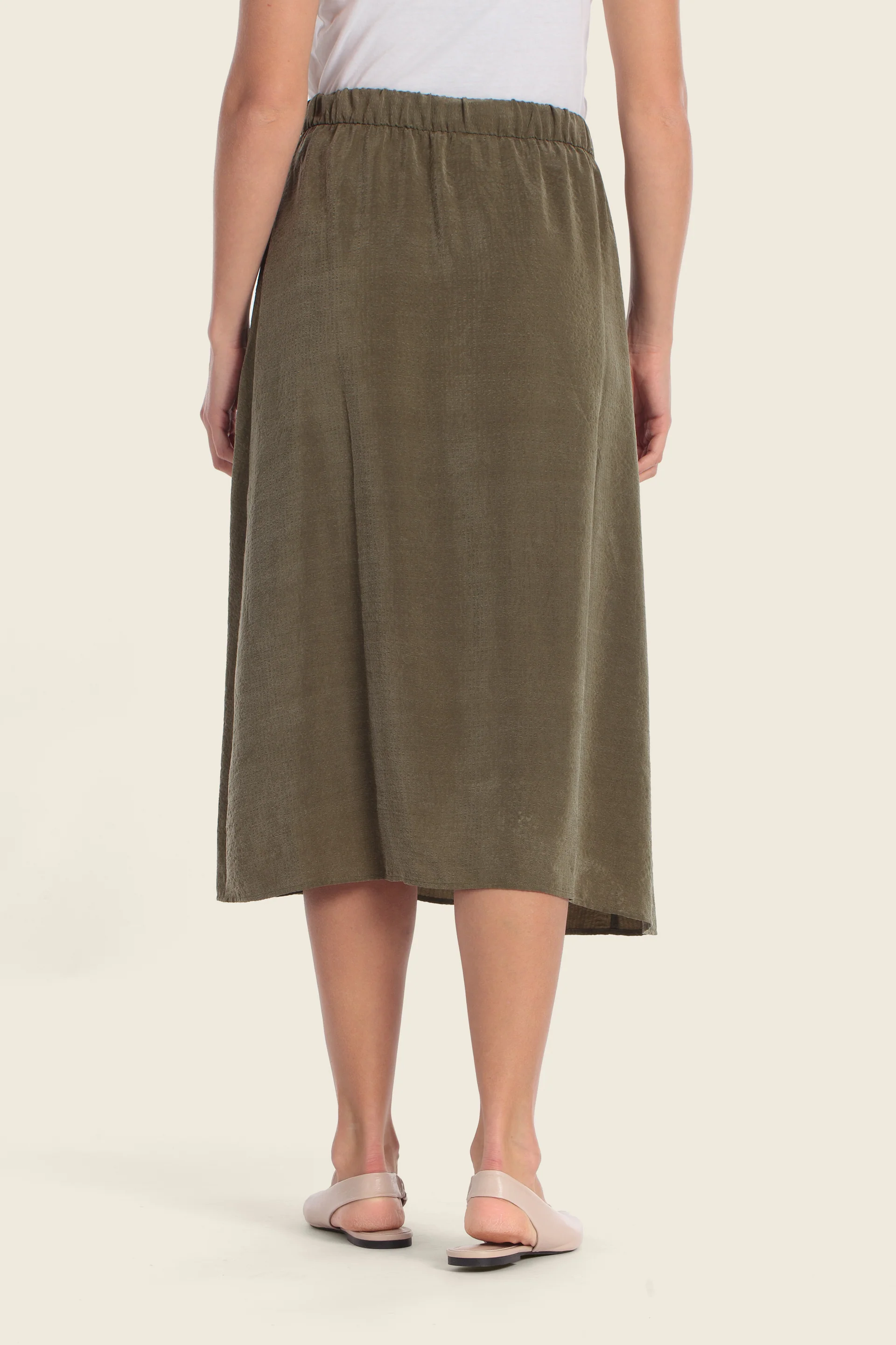 Maxirock aus Tencel™-Mischgewebe mit verstellbarem Bund
