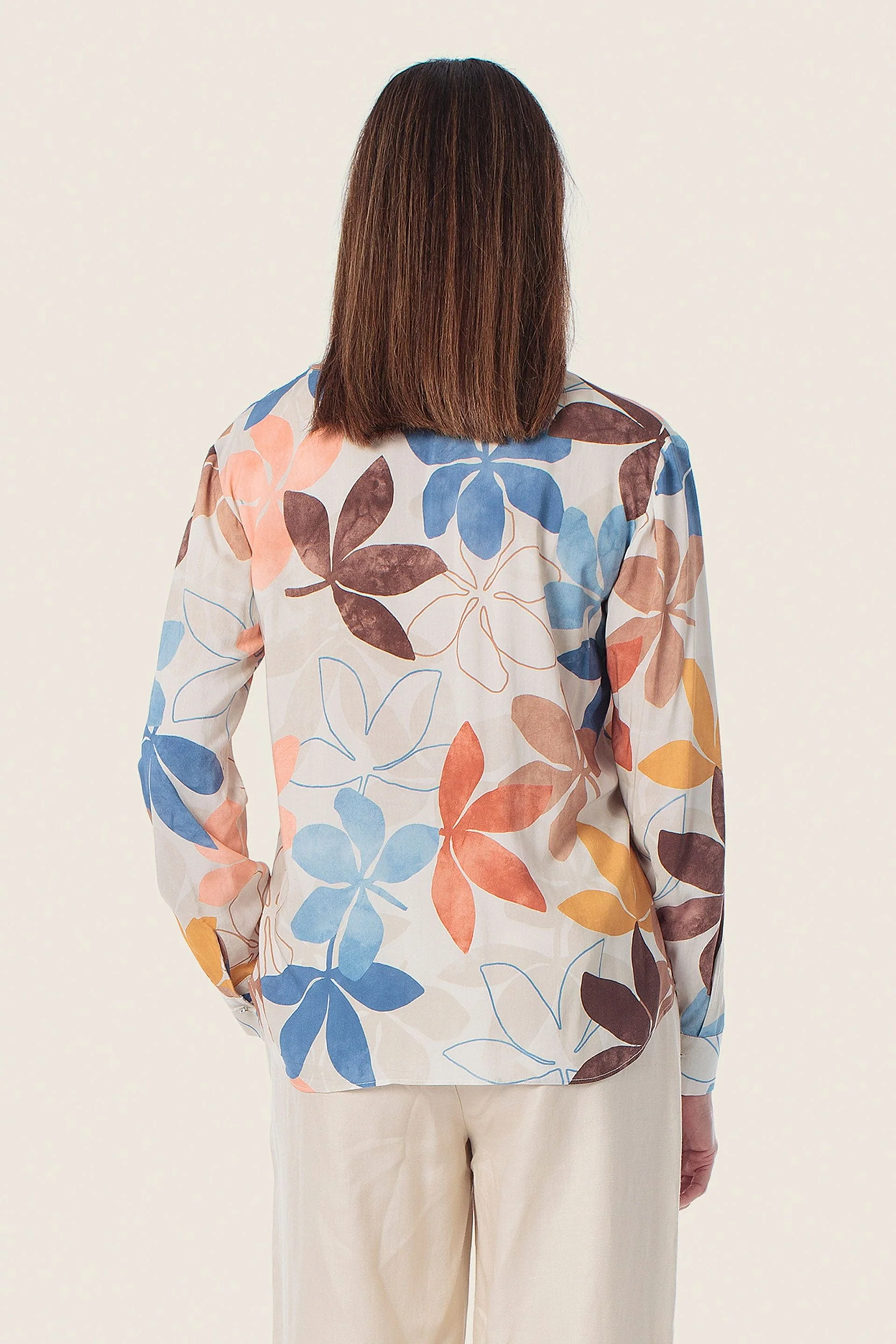 Bedruckte Viskosebluse mit Blumenmuster