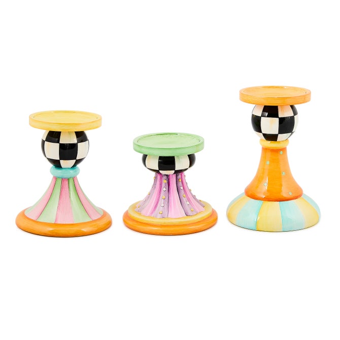 Trick or Treat Pillar Candle Holders, Set of 3