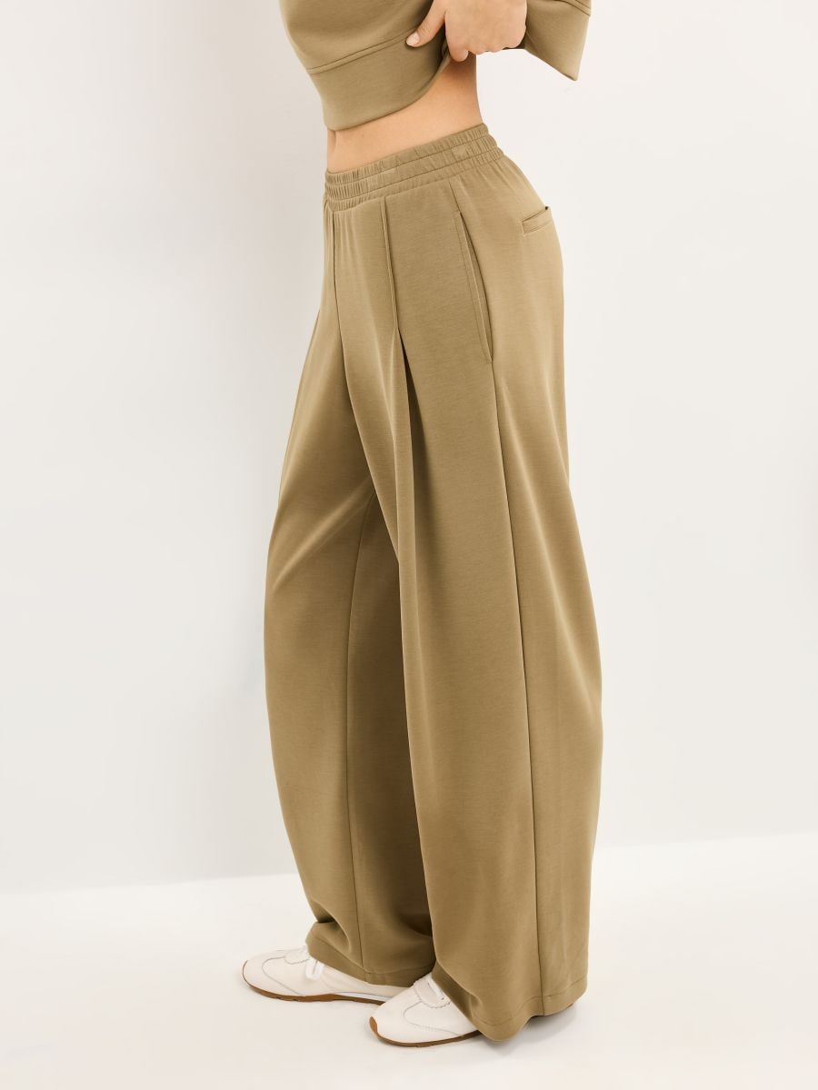 Spodnie wide leg z modalem