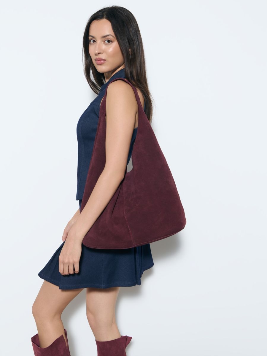 Skórzana ciemnobrązowa torebka