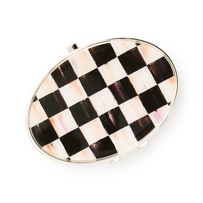 Courtly Check Silver Plated Compact Mirror