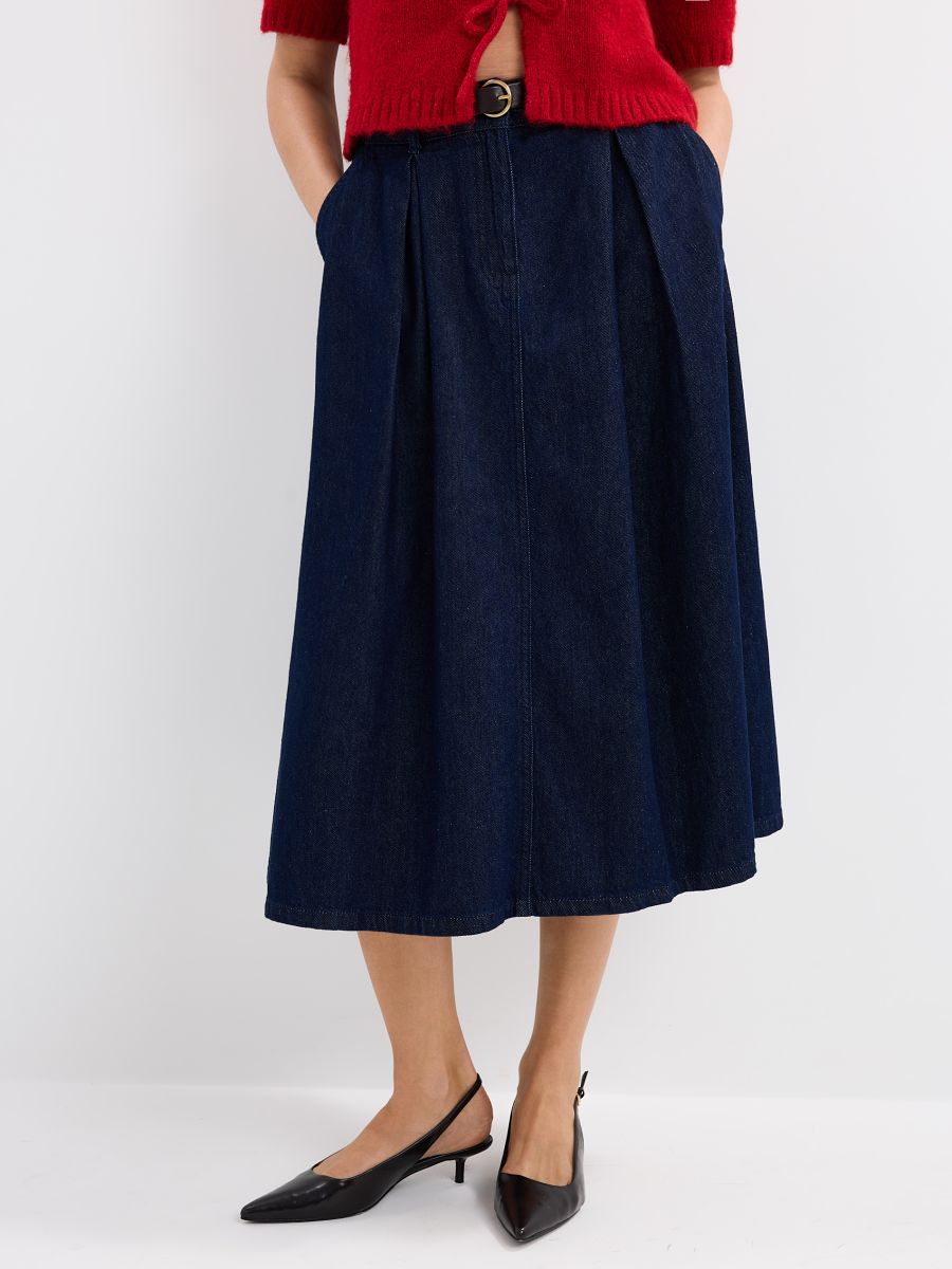 Jeansowa spódnica midi