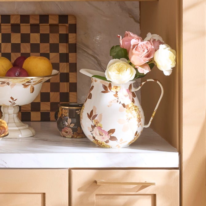 Wild Rose White Pitcher