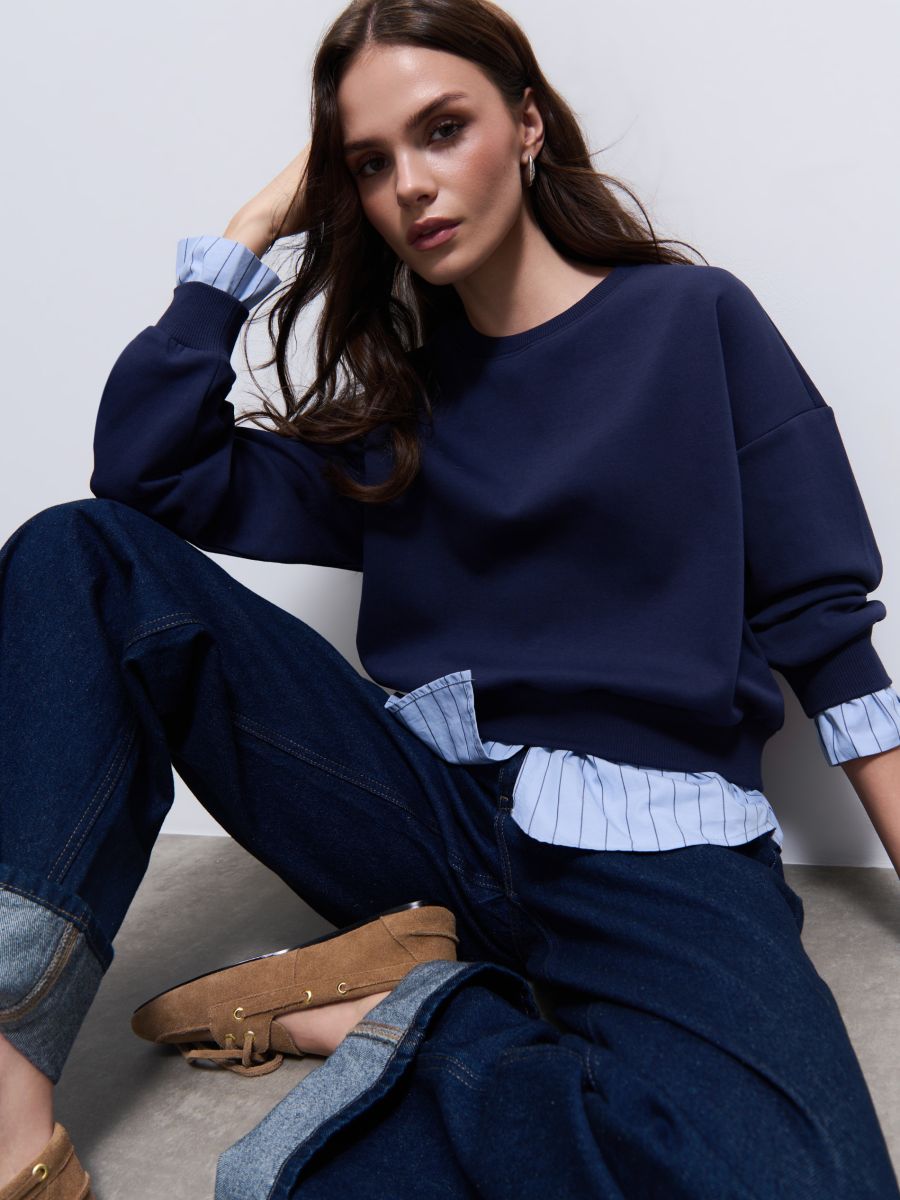 Bluza ze wstawką koszulową