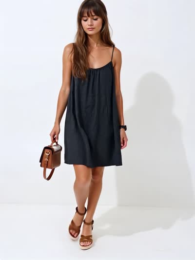 Letnia czarna sukienka mini