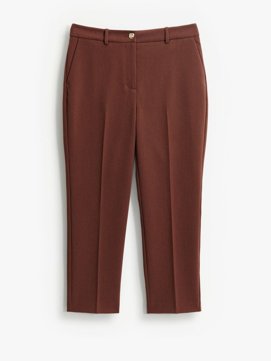 Brązowe spodnie cygaretki