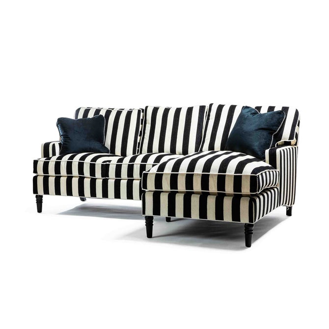 Marquee Black Stripe 2-Piece Right Arm Chaise Sectional