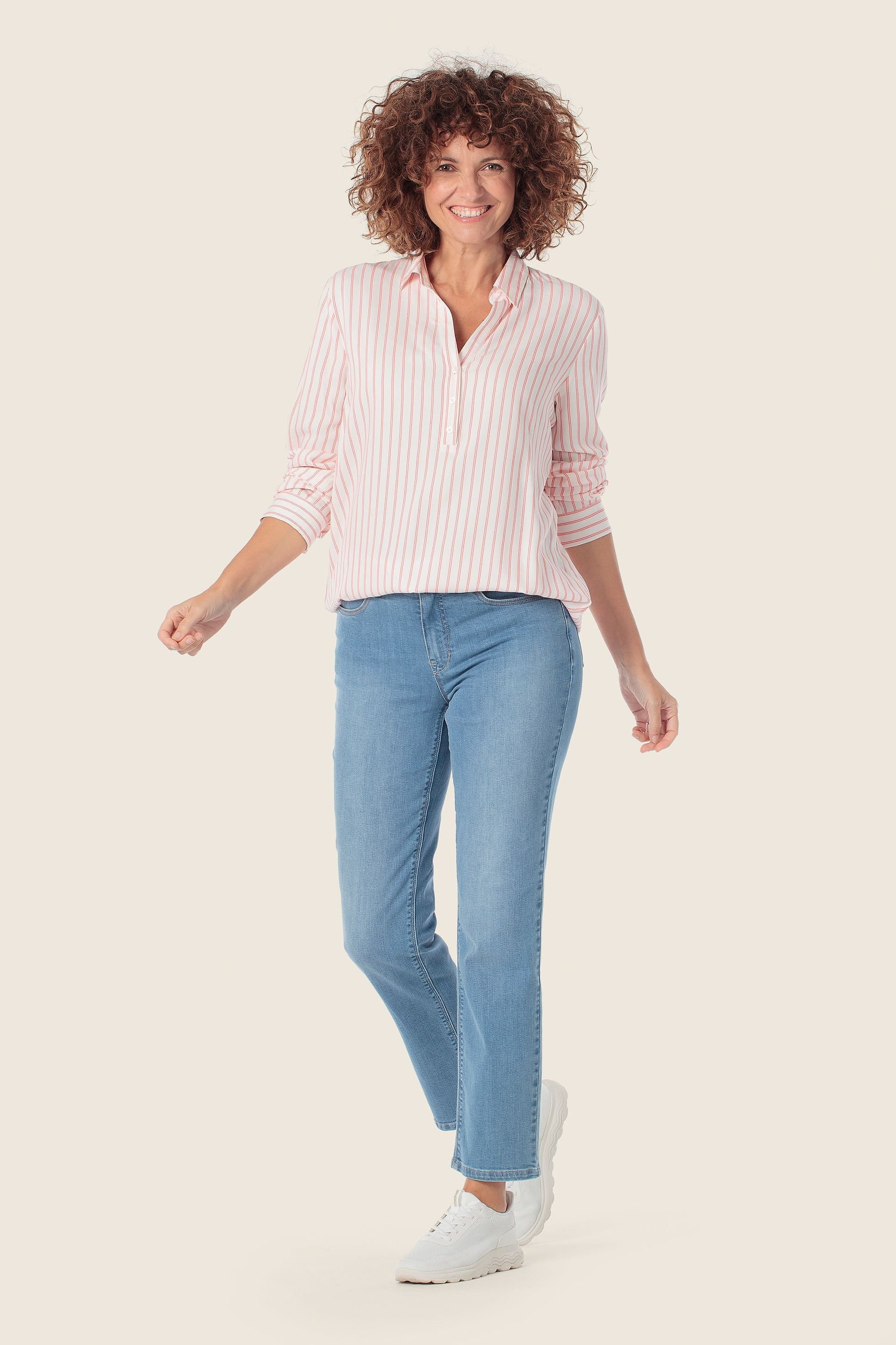 Viskose Bluse mit Streifen