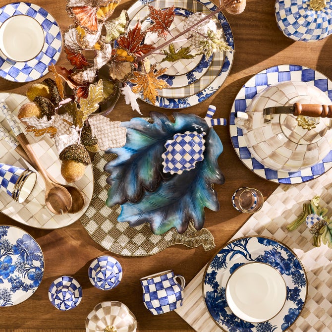 Royal Autumn Leaf Ceramic Serving Set, Set of 2