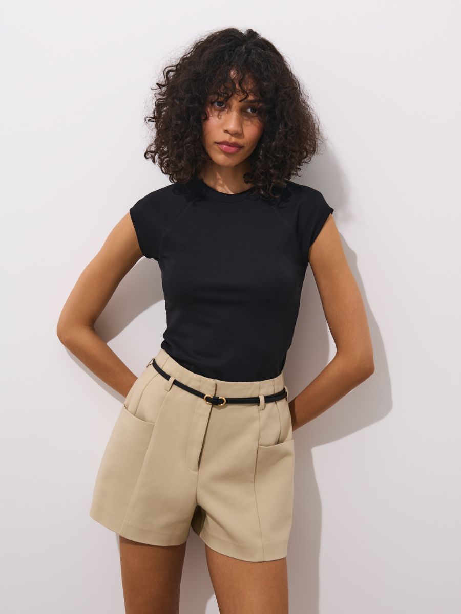 T-shirt z bawełną i lyocellem