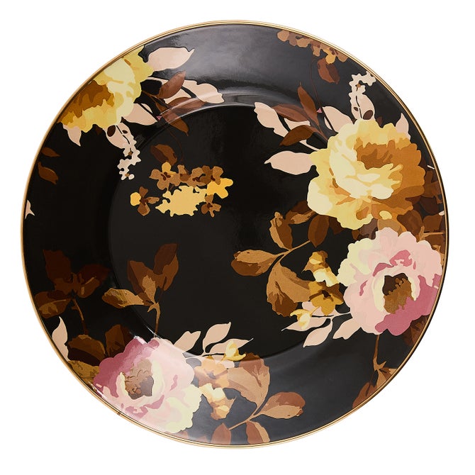 Wild Rose Brown Dinner Plate