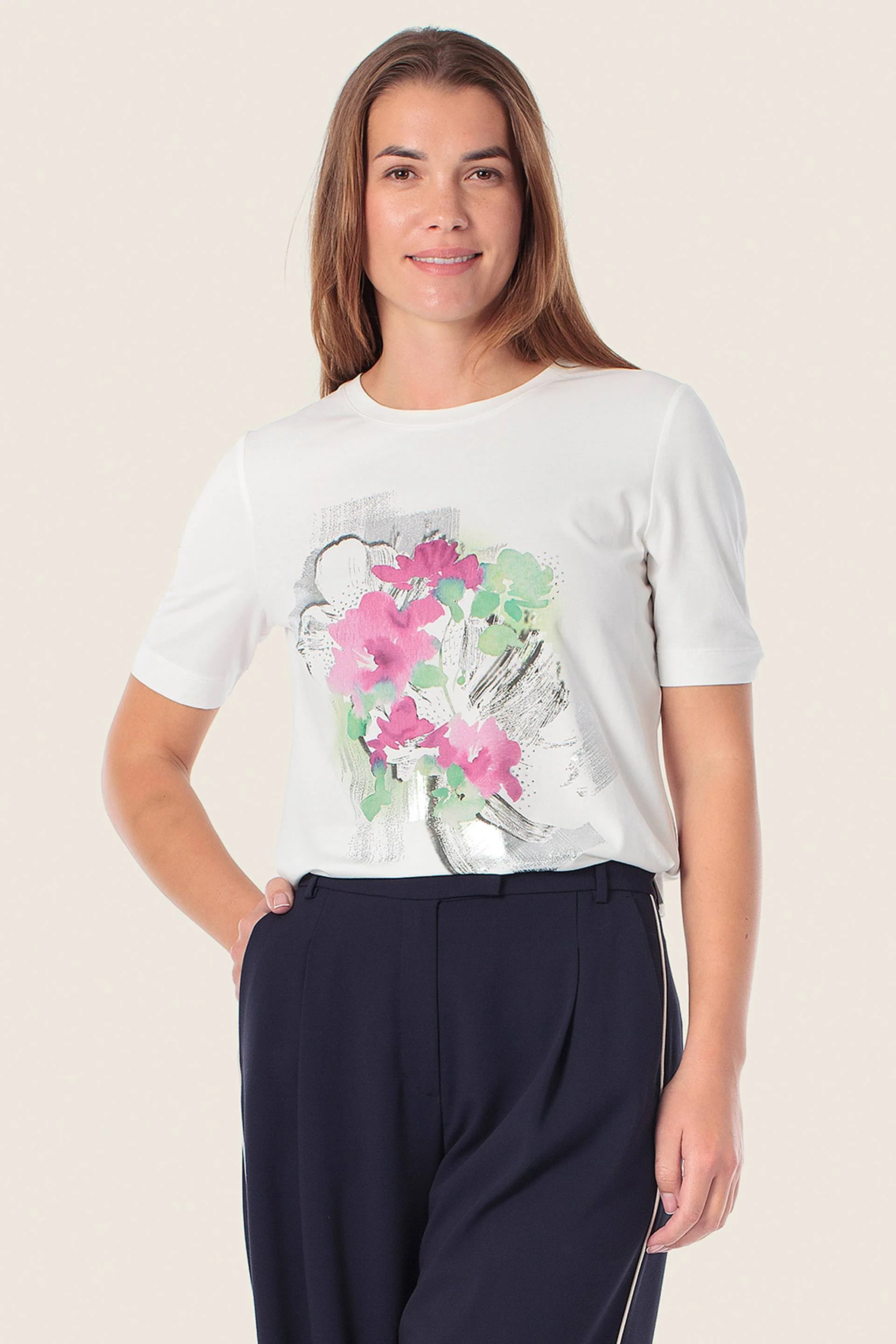 T-Shirt mit Blütenmuster