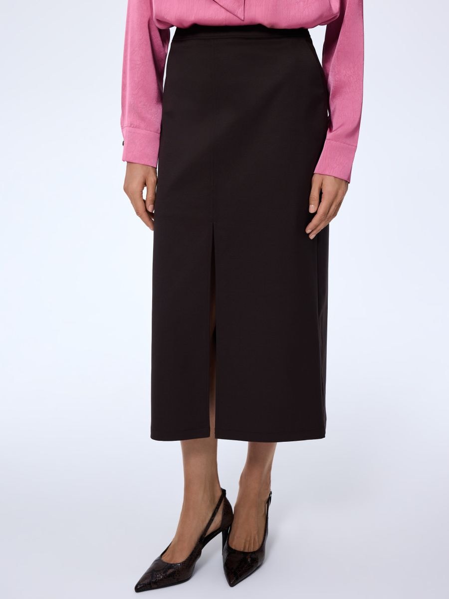 Spódnica midi z domieszką wełny