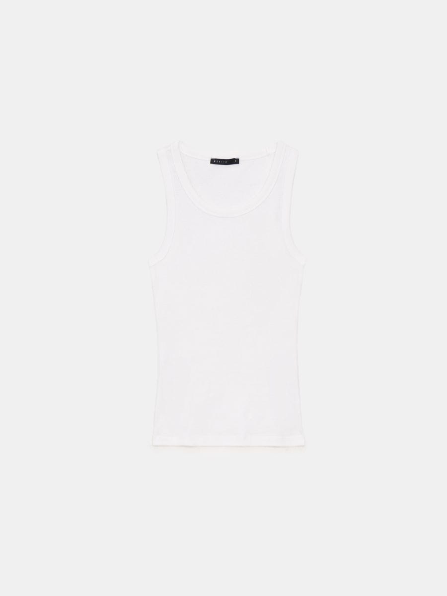 Biały dopasowany top