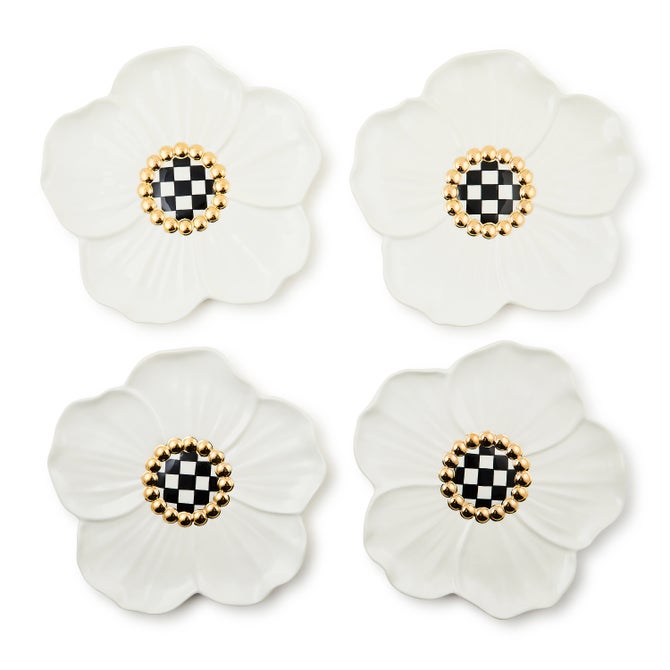 White Rabbit Ceramic Dessert Plates, Set of 4