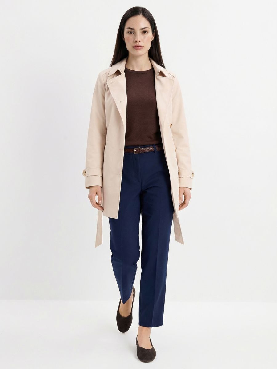 Granatowe spodnie cygaretki petite