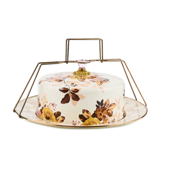 Wild Rose White Cake Carrier