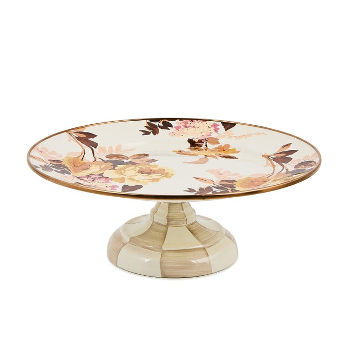 Wild Rose White Small Pedestal Platter