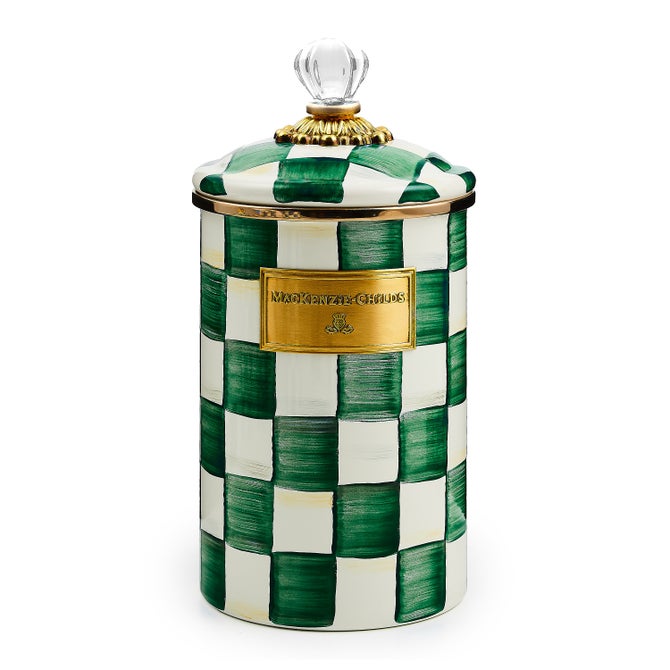 Emerald Check Large Canister