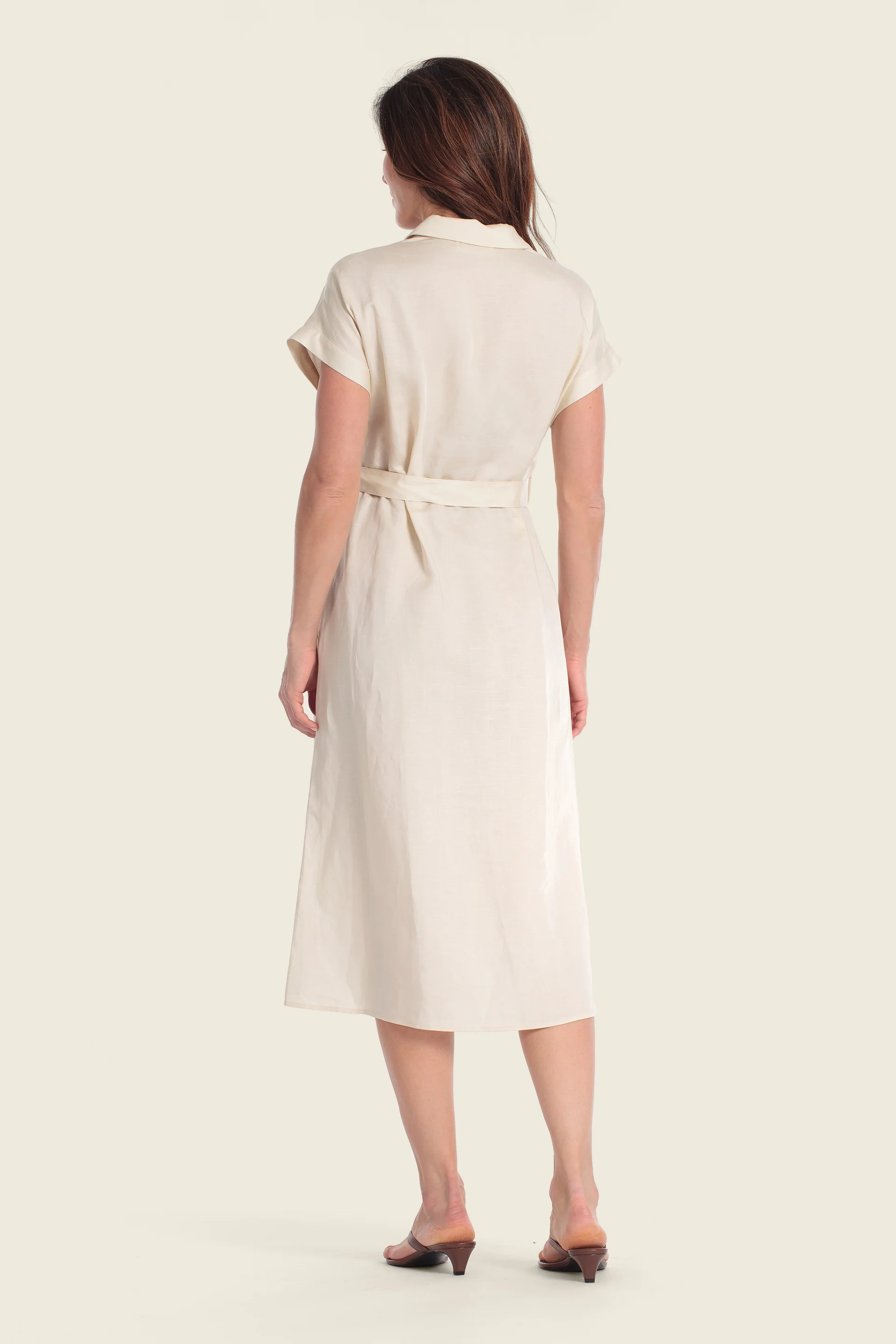 Hemdblusenkleid aus Tencel-Leinen mit Gürtel