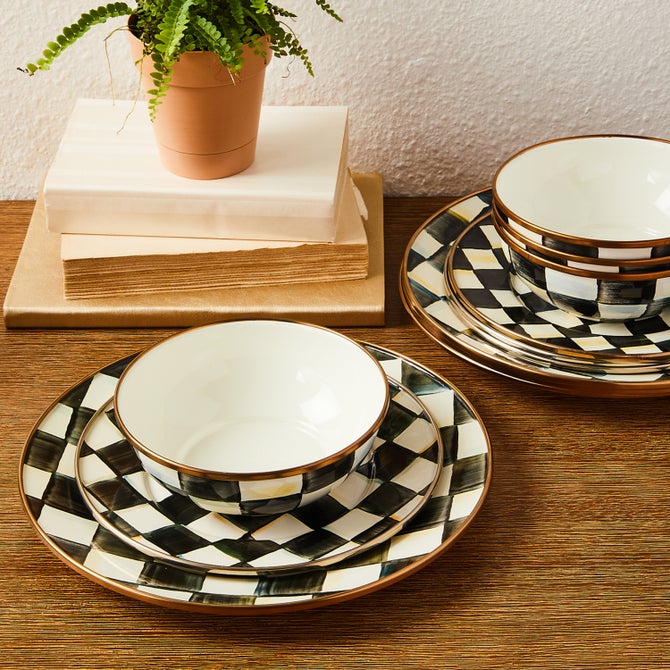 Courtly Check Dinnerware 12pc Complete Set