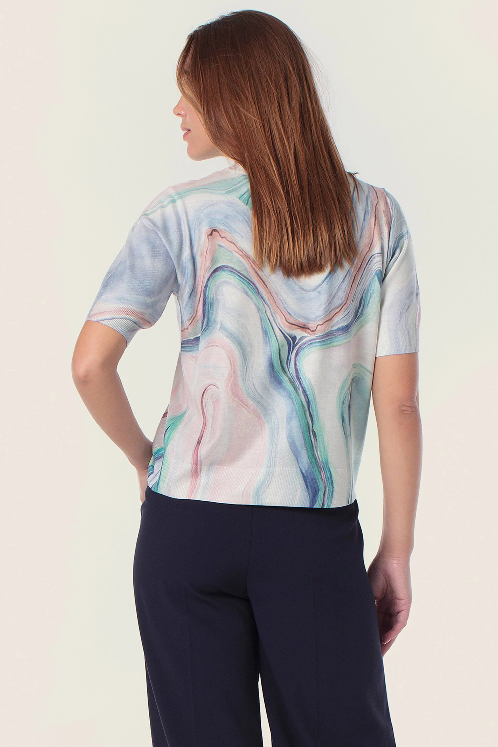Kurzarm-Pullover in Pastellfarben
