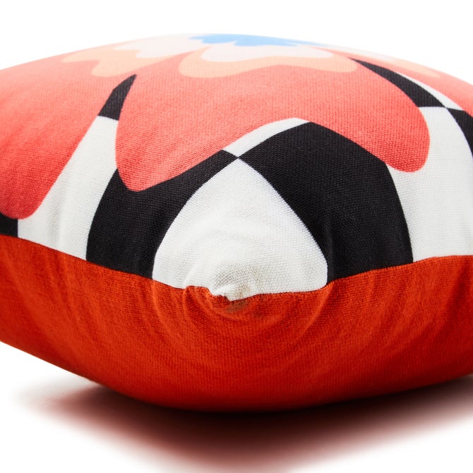 Dolce Vita Outdoor Red Flower Throw Pillow