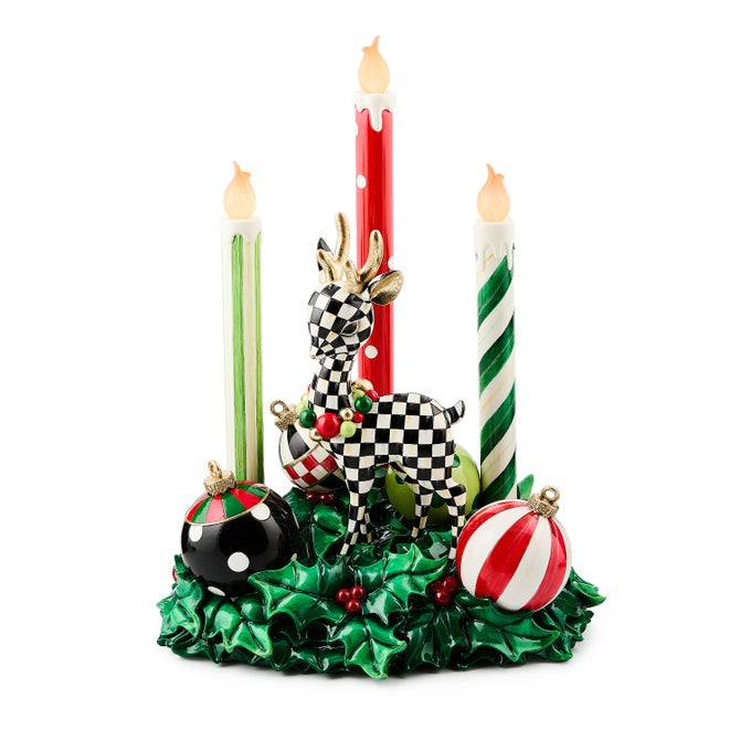 Check It Out Illuminated Deer & Candle Centerpiece