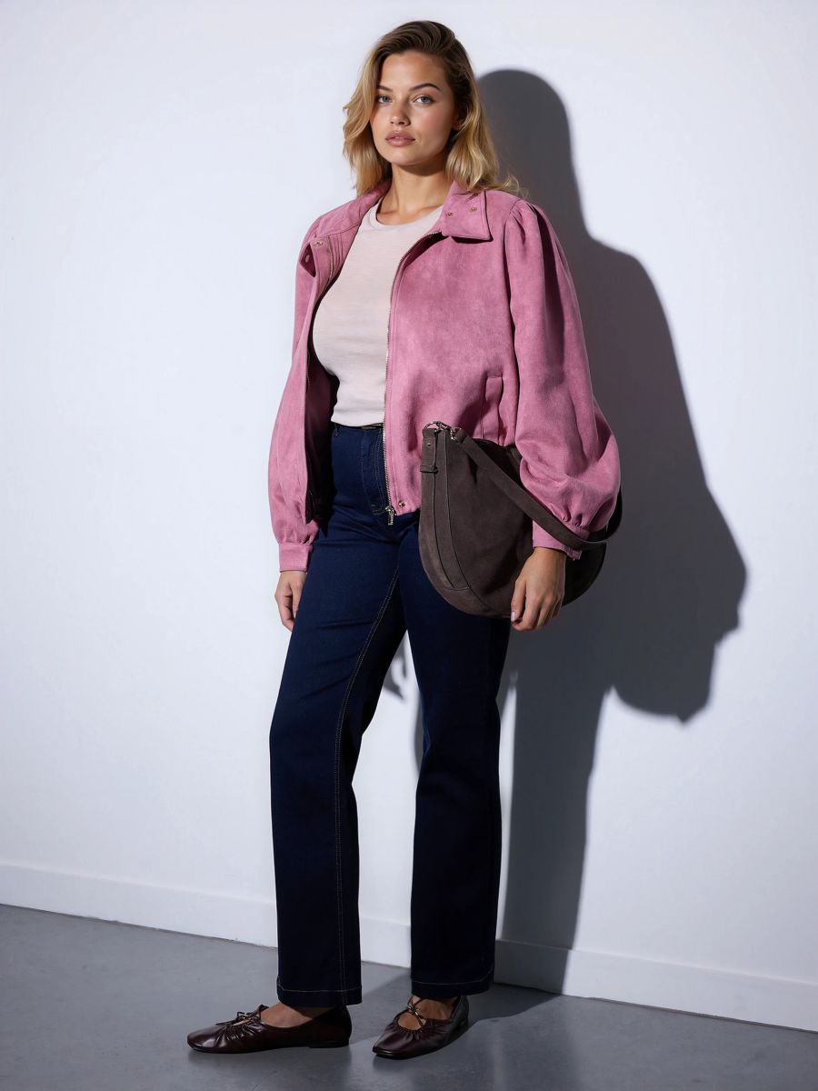 Brązowa kurtka typu biker