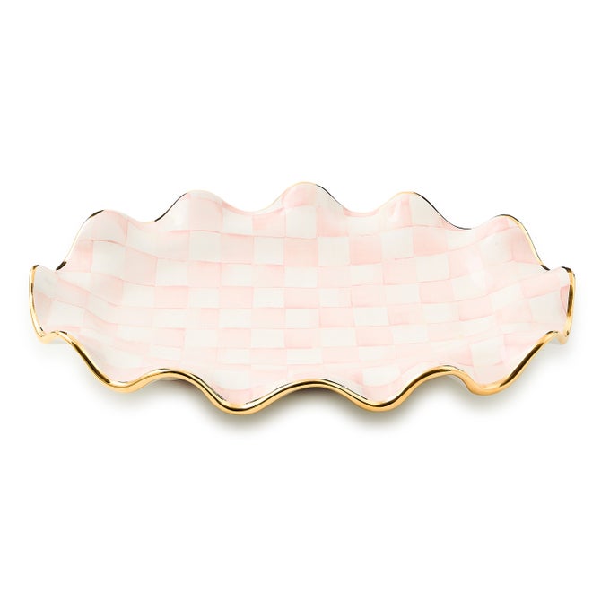 Rosy Check Ceramic Serving Platter