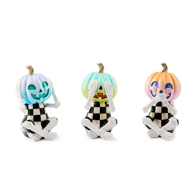 Trick or Treat Pumpkin Skeletons, Set of 3