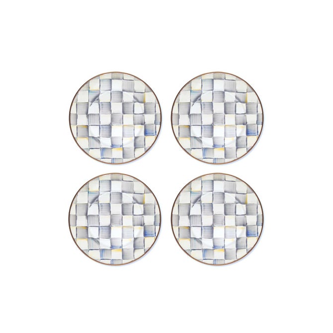 Sterling Check Salad Plates, Set of 4