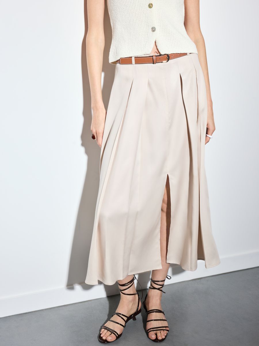 Spódnica midi z lyocellu