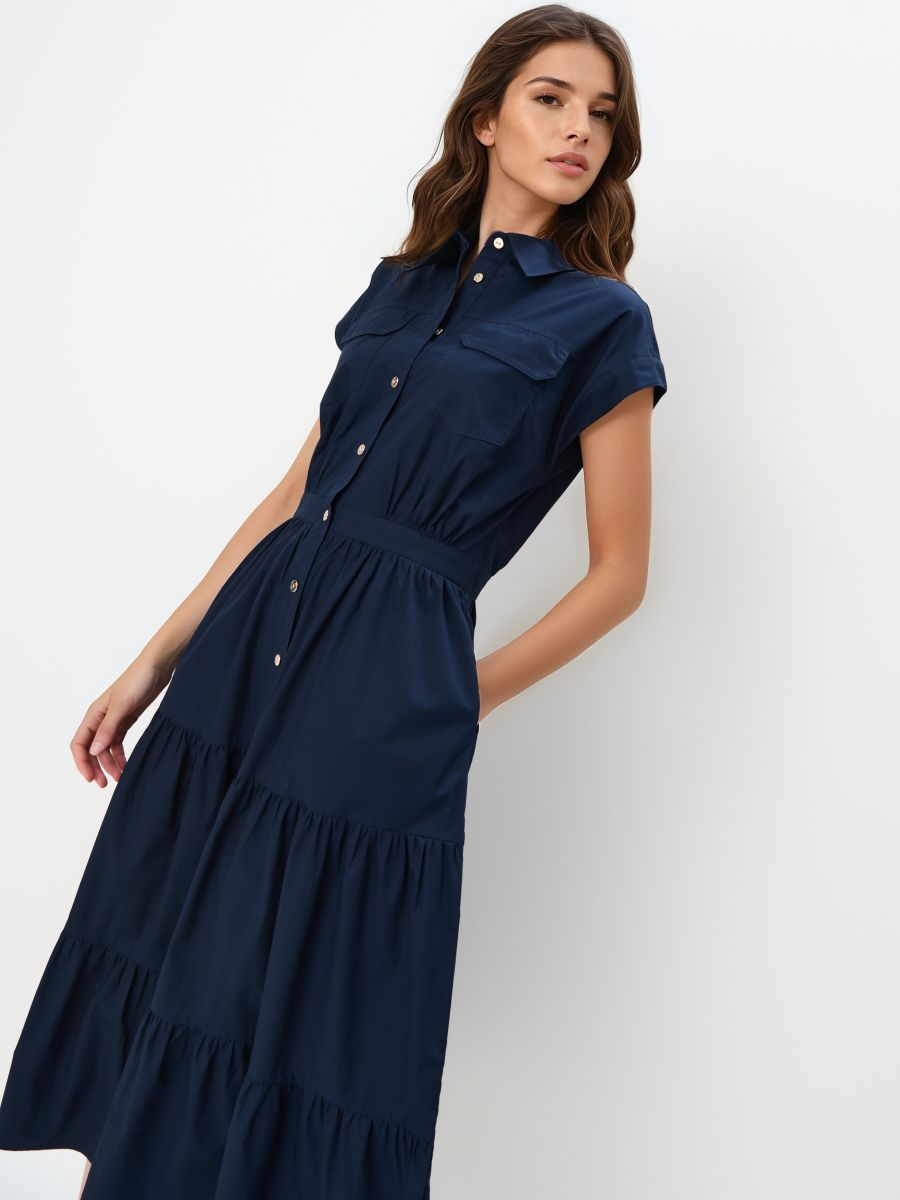 Różowa szmizjerka midi