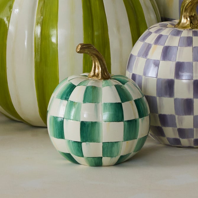 Emerald Check Mini Pumpkin