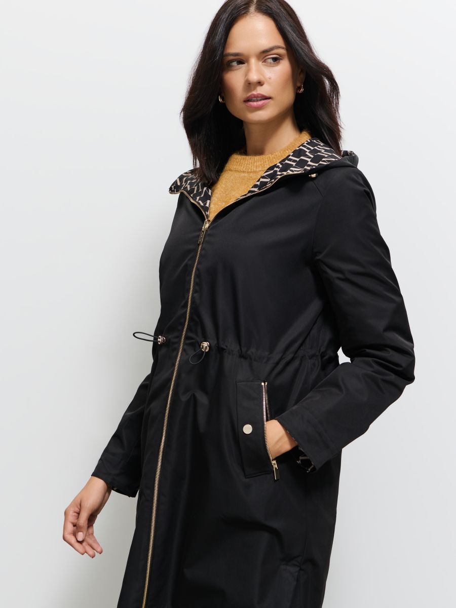 Dwustronna kurtka parka z kapturem