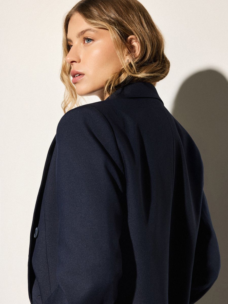 Dwurzędowa granatowa marynarka