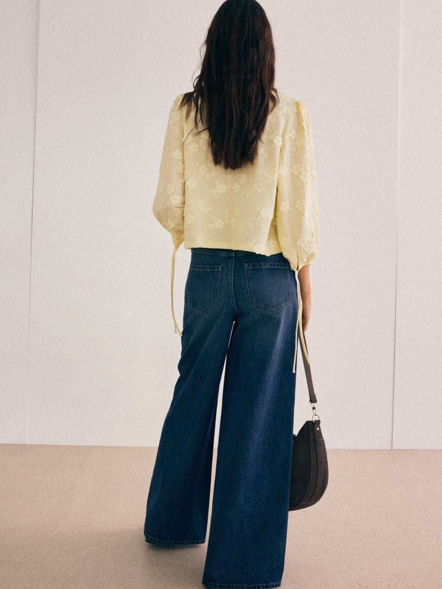 Jeansy wide leg petite